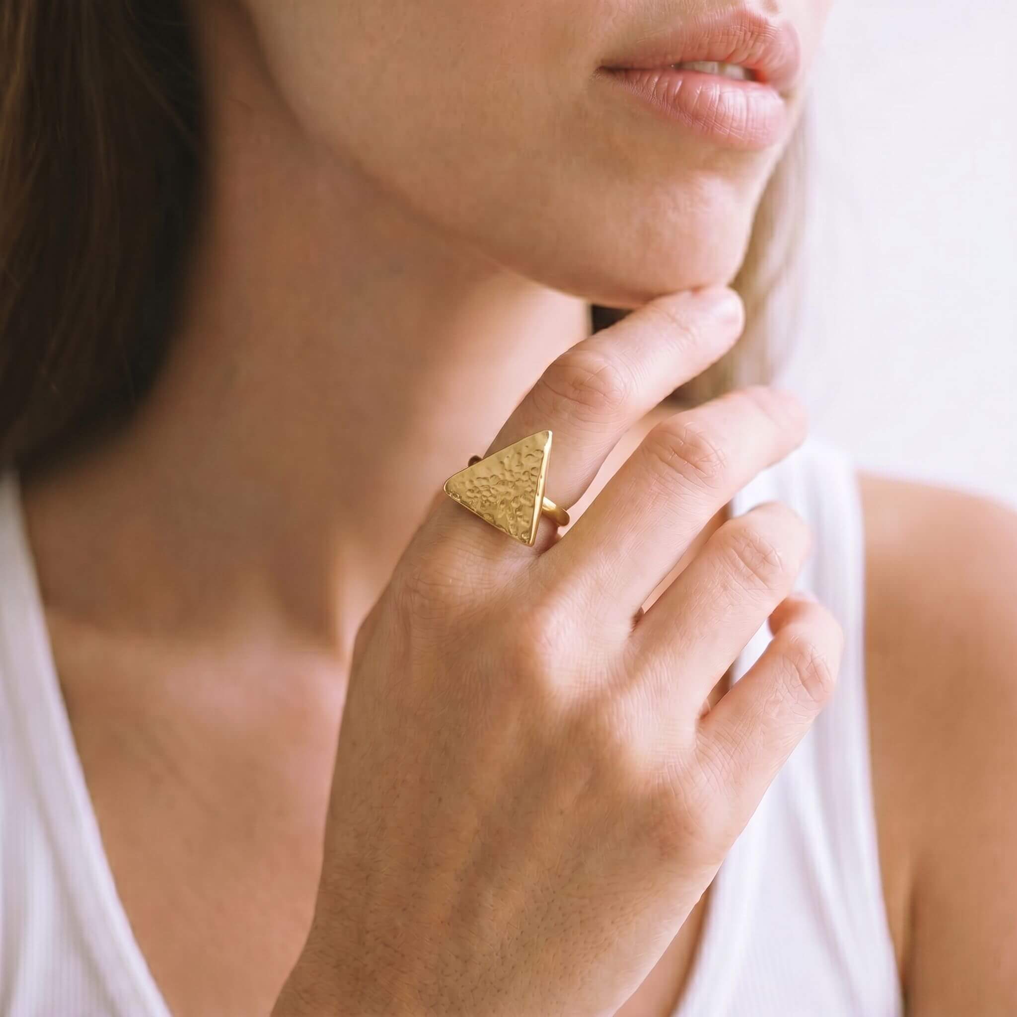 Hammered Smooth Triangle Ring | Pambo Ecodunia