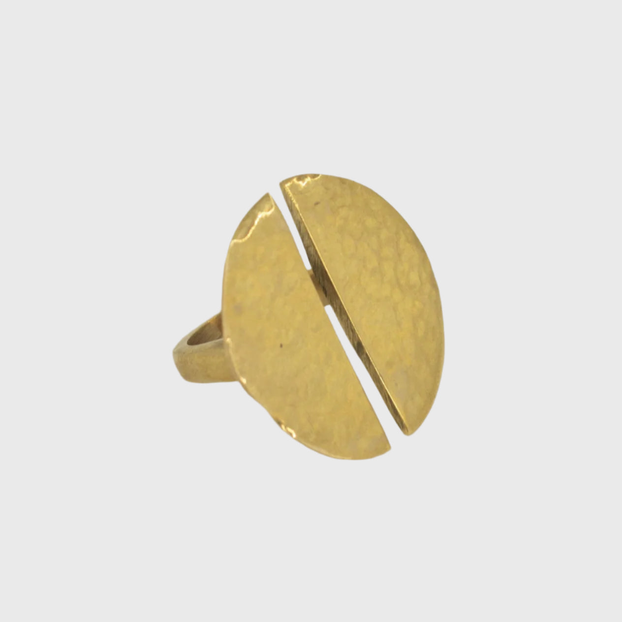 Hammered Disc Half Moon Ring | Imba - EcoDunia