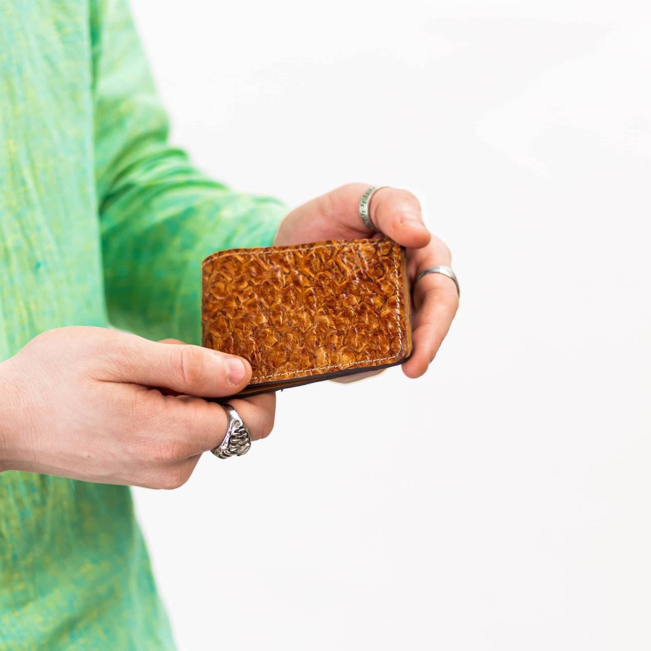 Genuine Slim Fish Wallets - Bifold Fish Leather Wallet 