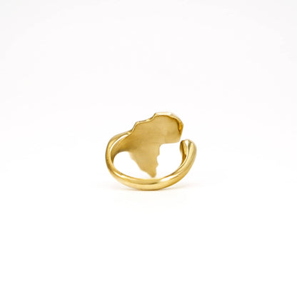 Handmade Adjustable Africa Ring in Brass