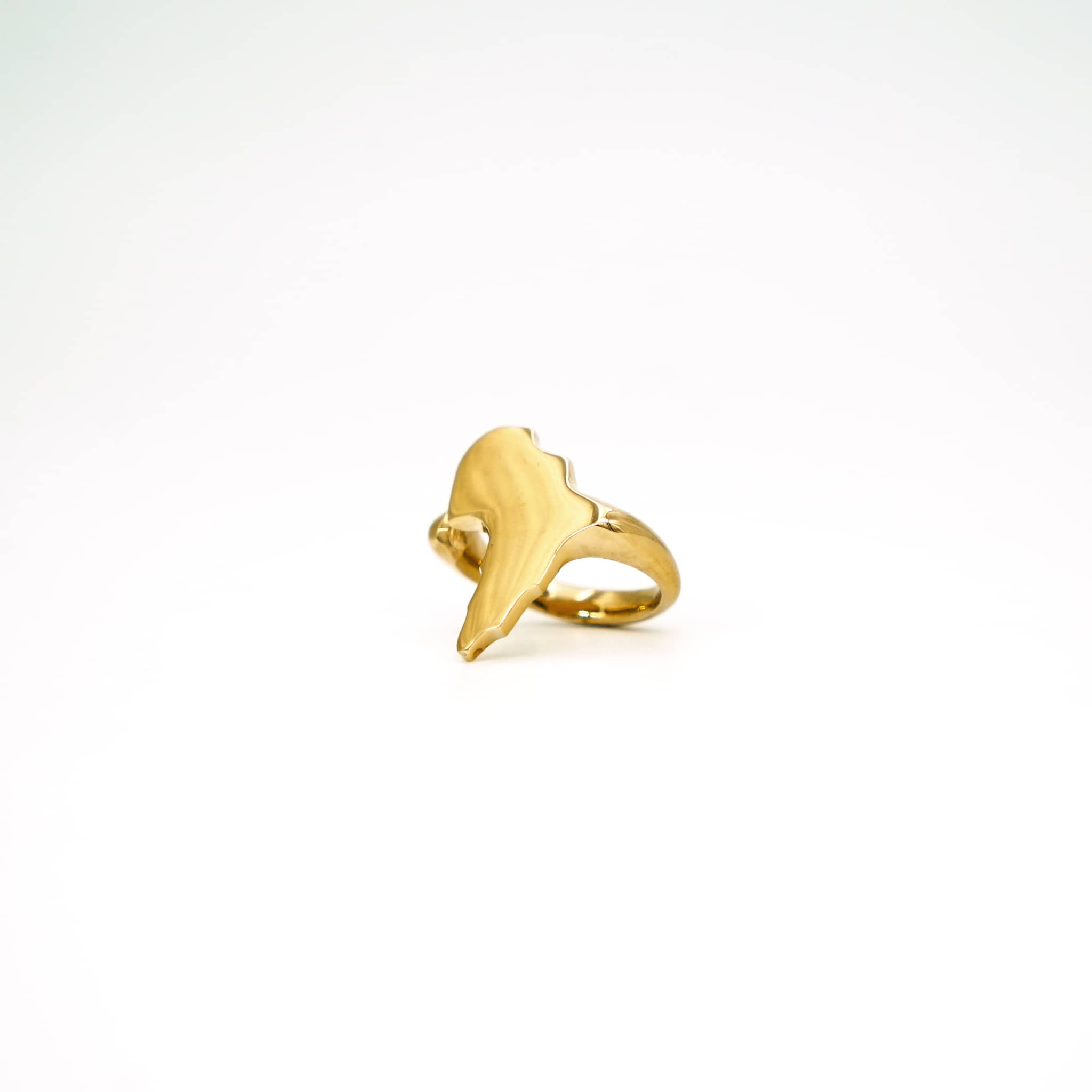 Smooth Africa-Map Brass Ring, Unisex African Shape Jewelry - EcoDunia
