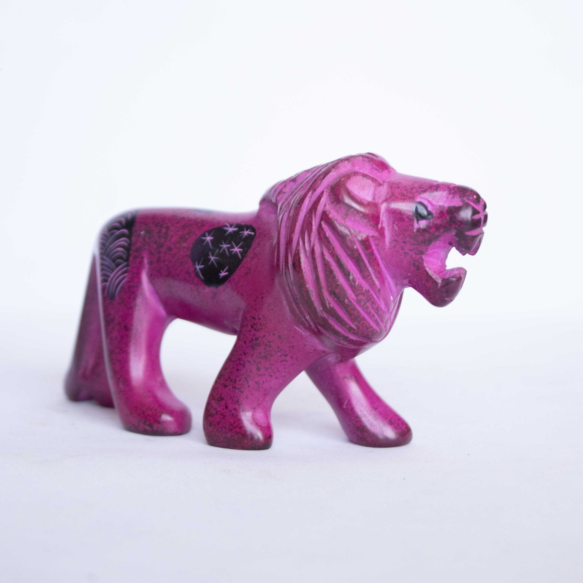 Hand Carved Lion Figurine Soapstone Sculpture