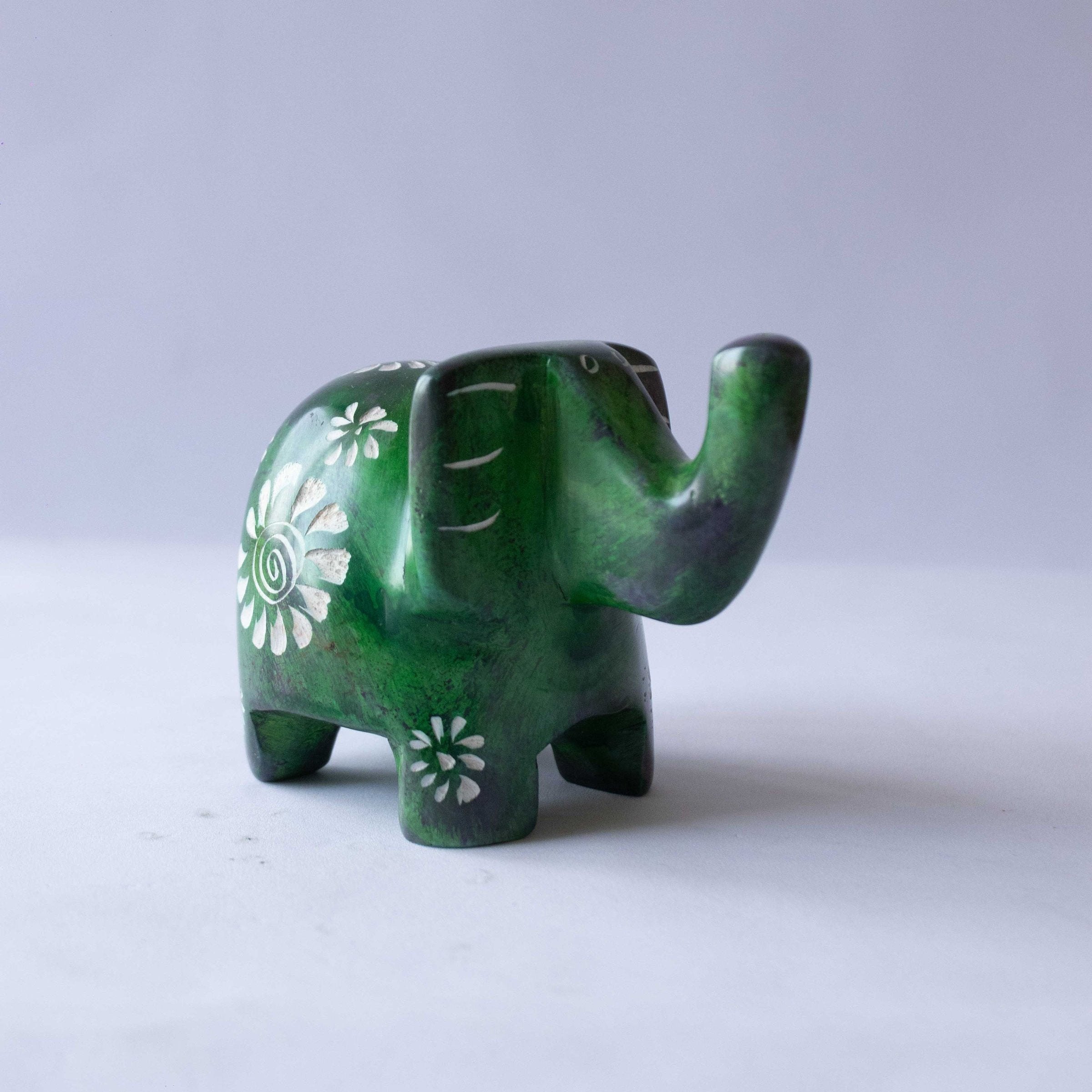 Hand Carved Elephant Soapstone Sculpture