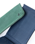 Leather Bifold Slim Wallet- Green