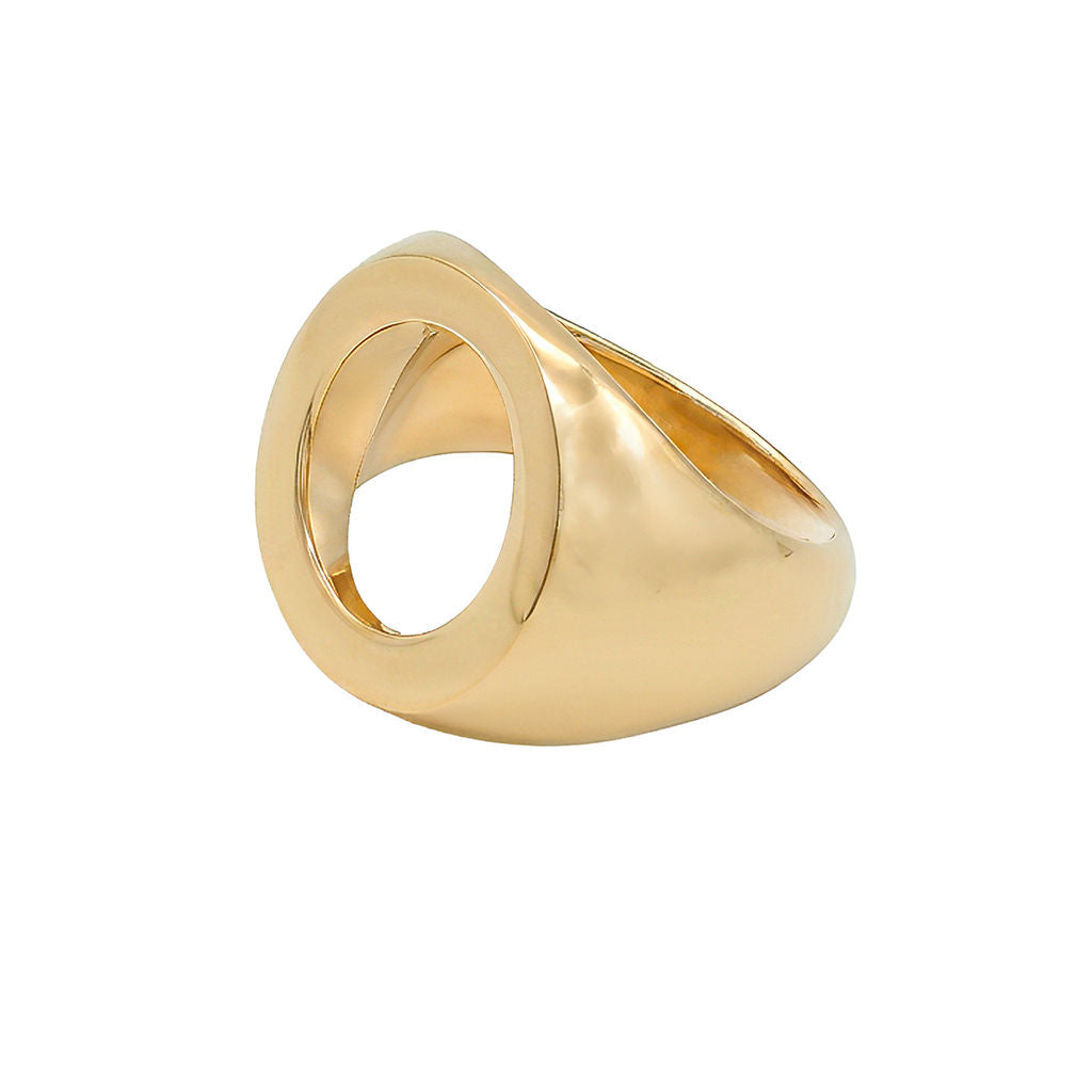 Brass Hollow Signet Ring | Kasa - EcoDunia