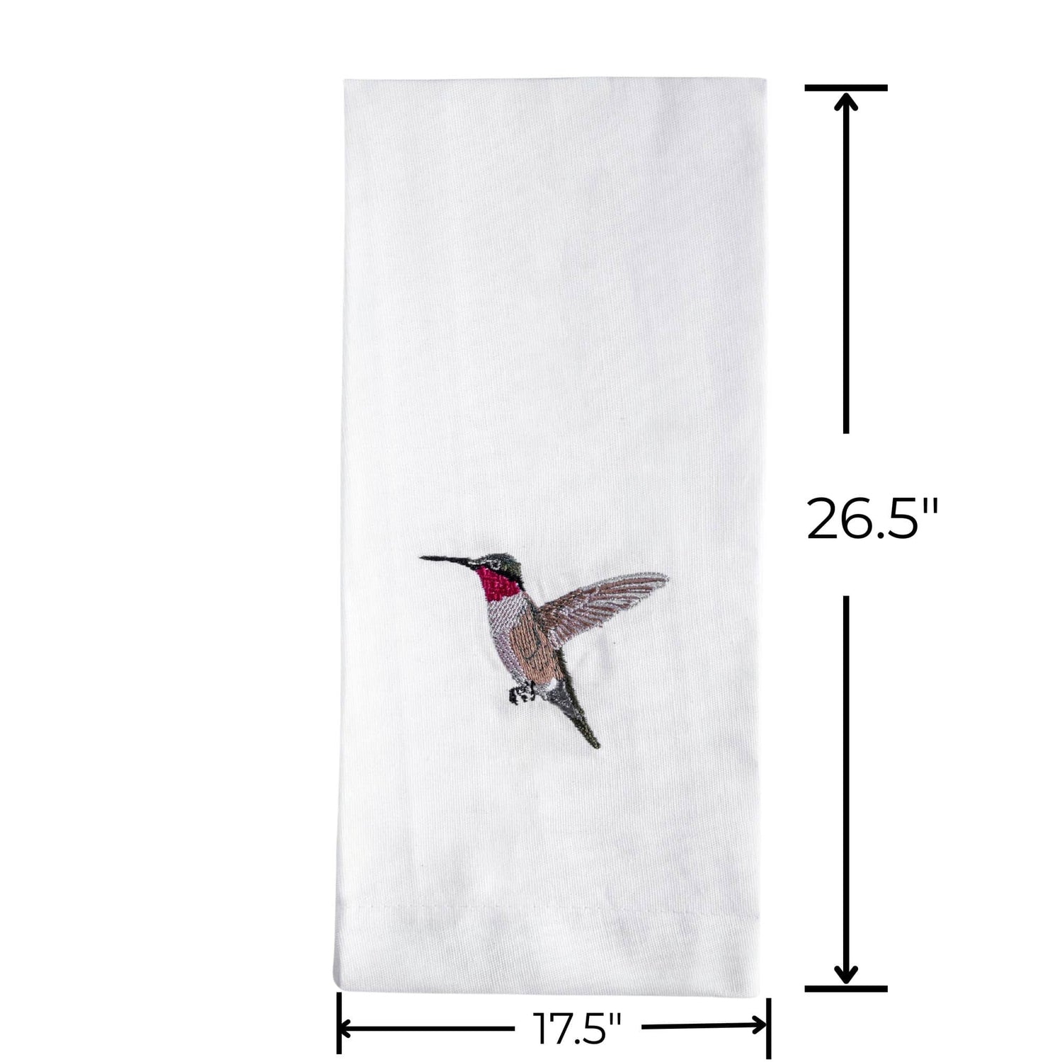 Cotton Kitchen Tea Towels with Bird Embroidery 