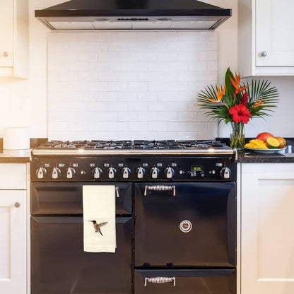 Cotton Kitchen Tea Towels with Bird Embroidery 