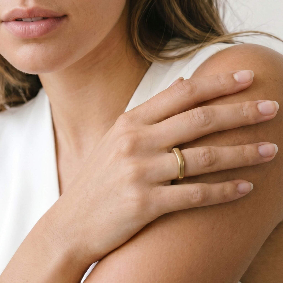 Brass Geometric Band Ring | Ida