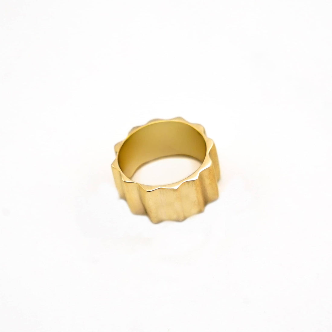 Issa Scalloped Band Brass Ring for Men and Women