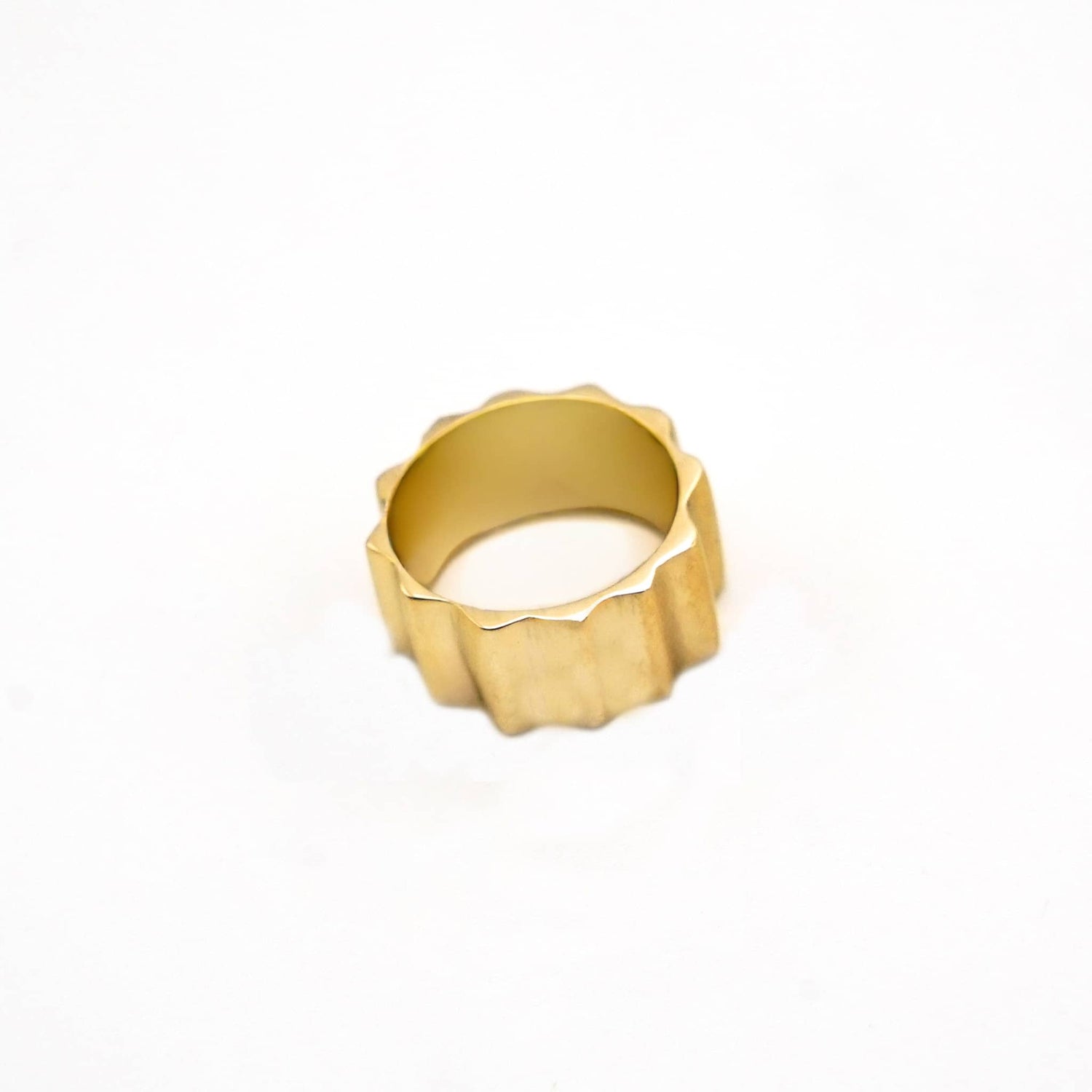Issa Scalloped Band Brass Ring for Men and Women