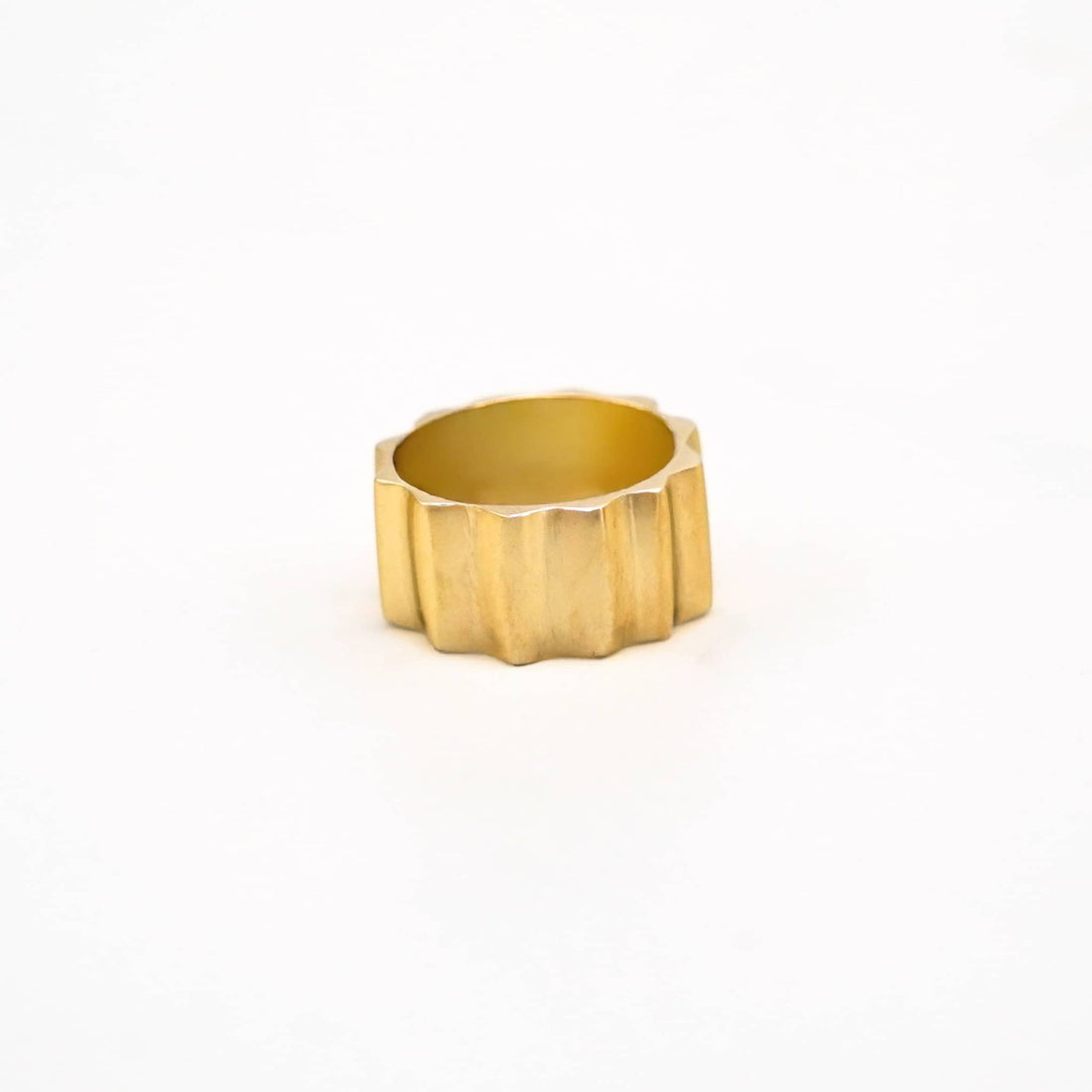 Issa Scalloped Band Brass Ring for Men and Women