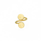Java Adjustable Two Hammered Disc Ring