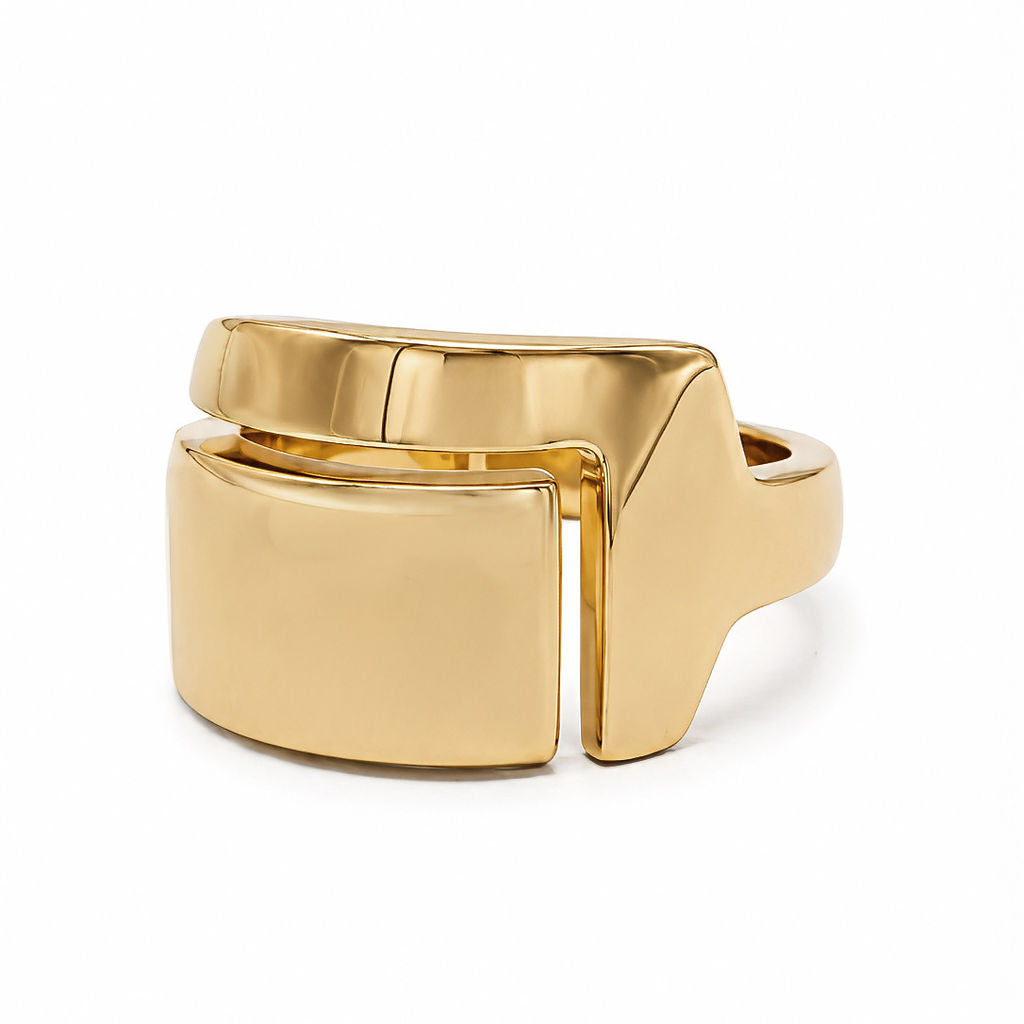 Geometric Cuff Band Brass Ring | Jinja Ecodunia
