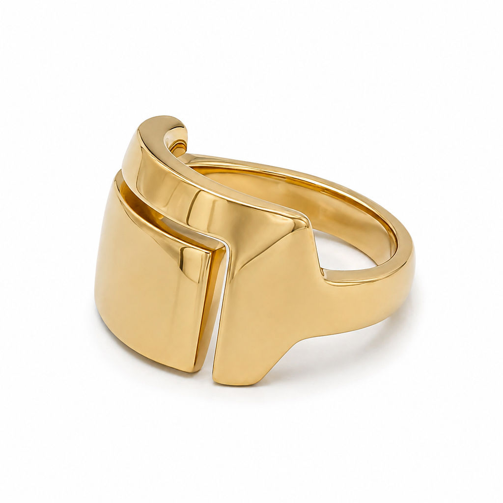 Geometric Cuff Band Brass Ring | Jinja Ecodunia