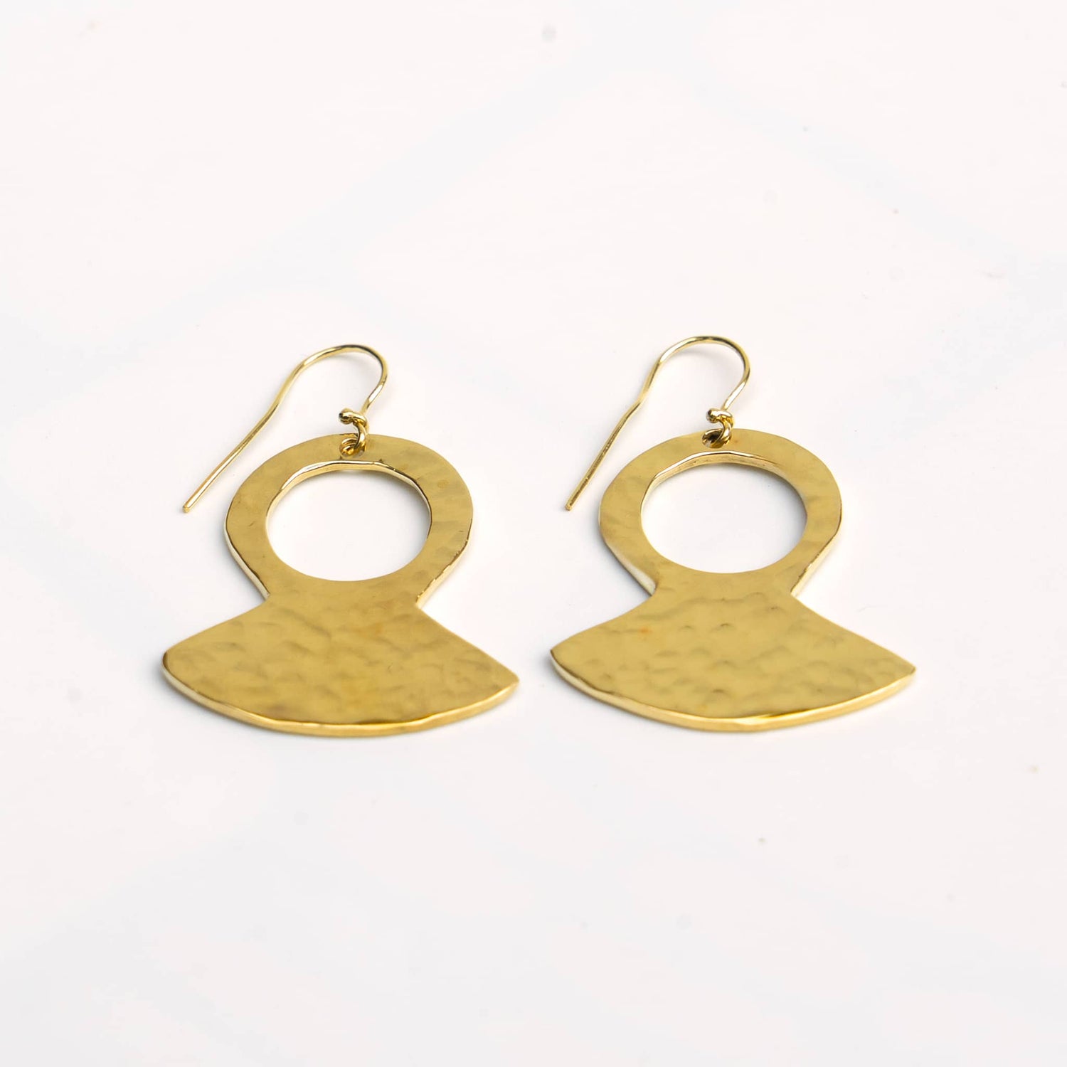 Juba Hammered Brass Dangle Earrings