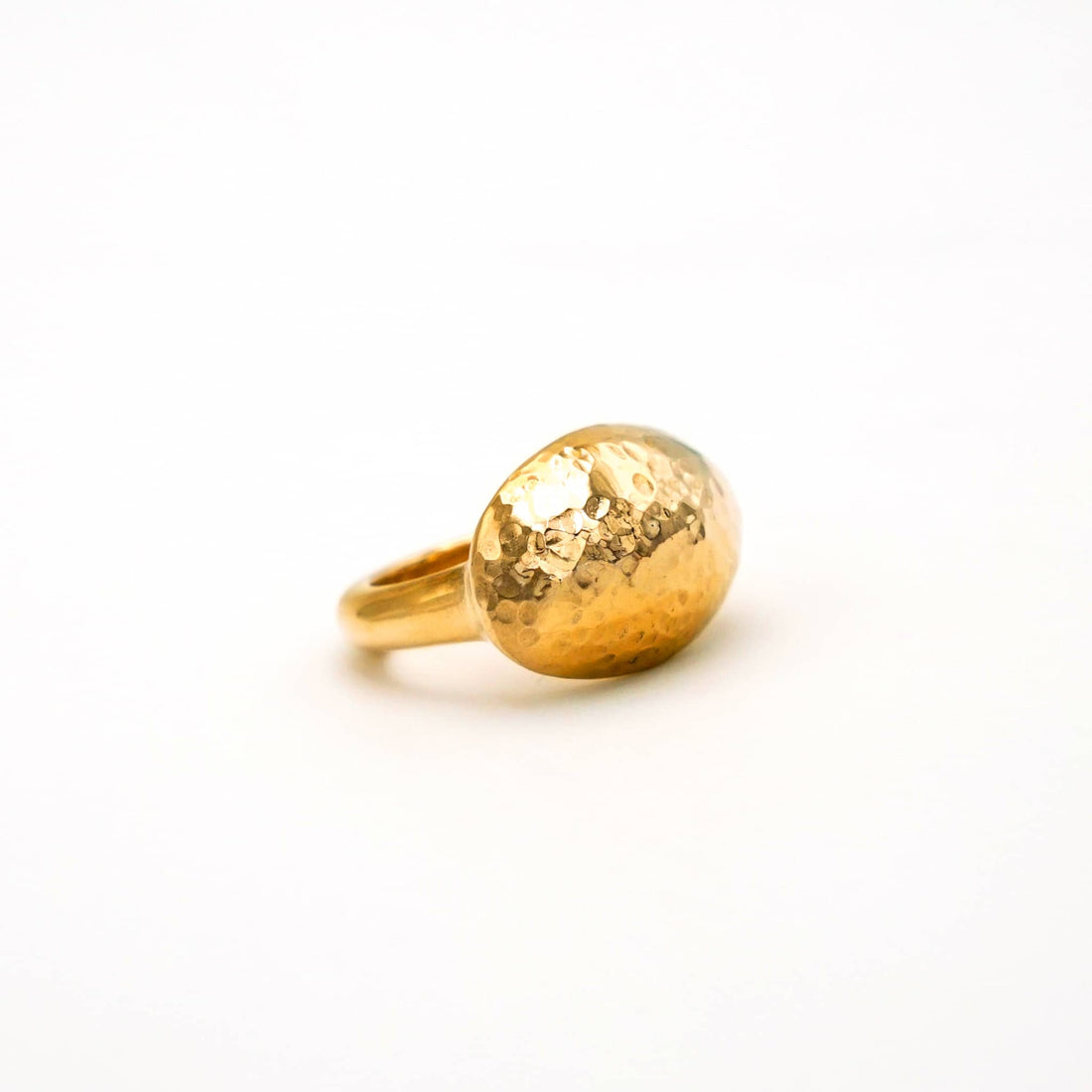 Jube Brass Hammered Dome Ring