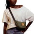 Canvas Forest Green Round Mini Shoulder Bag 