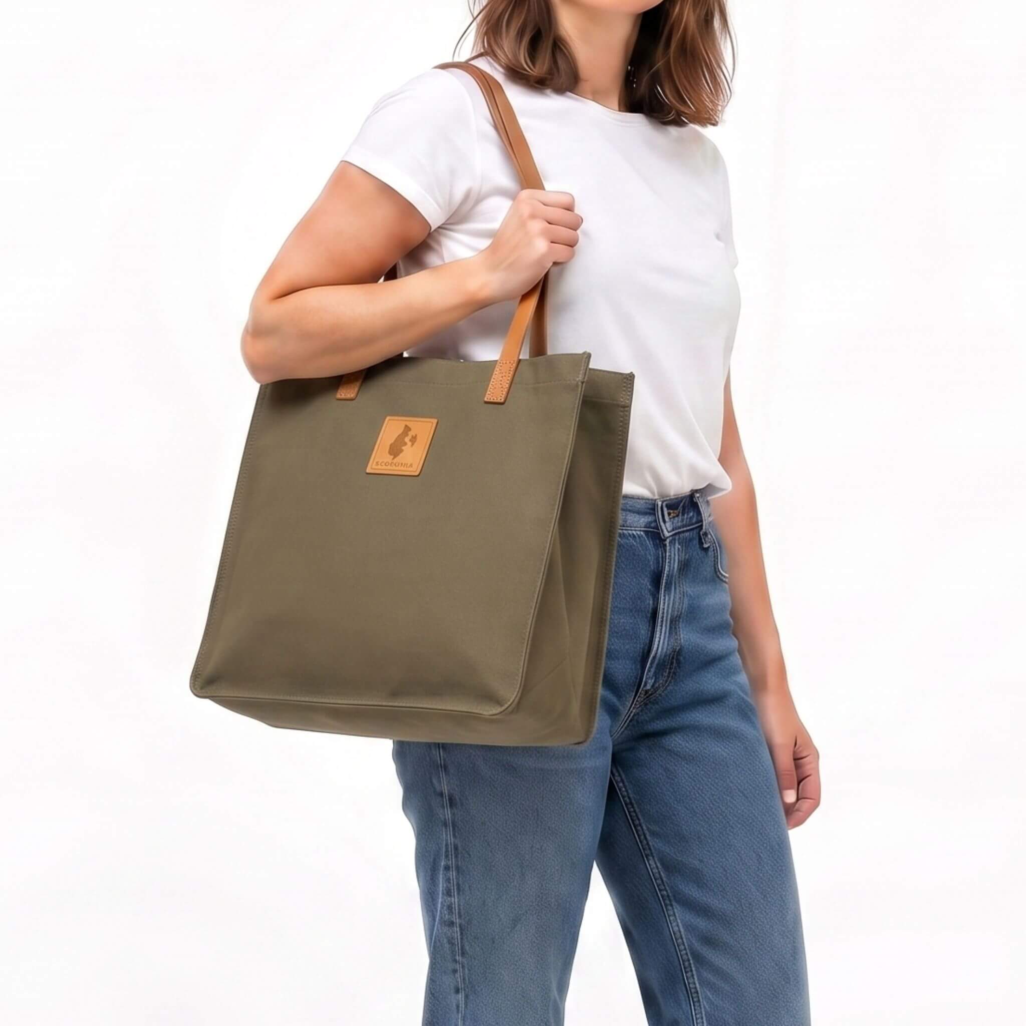 High Quality Canvas Tote Bags for Women  EcoDunia #color_green