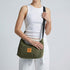 Green Canvas Shoulder Crescent Bag 