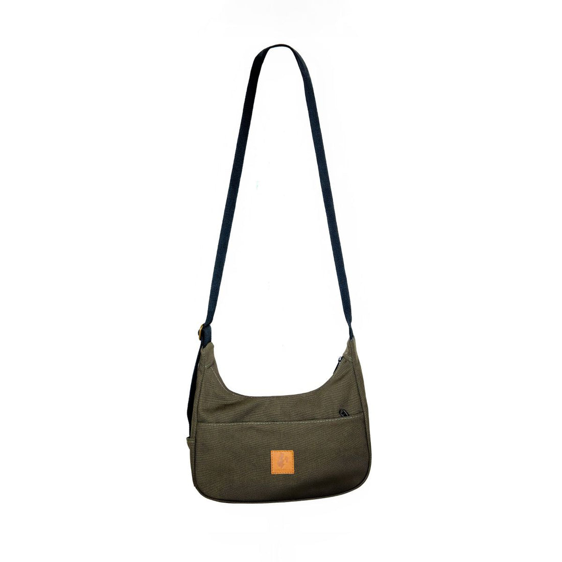 Jungle Green Canvas Shoulder Crescent Bag