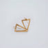 Lani hammered open triangle brass hoop earrings flat lay — Ecodunia
