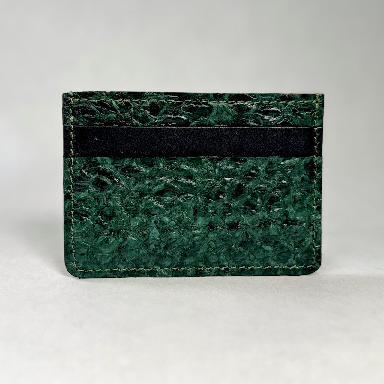 Fish Leather Card Holder - Green