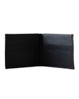 Leather Bifold Standard Wallet -  Black Pull Up