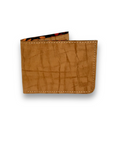 Patterned Leather Bifold Slim Wallet - Tan "Ndovu"