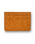 Patterned Leather Card Holder - Tan