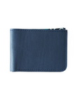 Leather Bifold Slim Wallet- Navy Blue