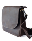 Lamu Cross Body Bag - Mocha Pull Up Leather