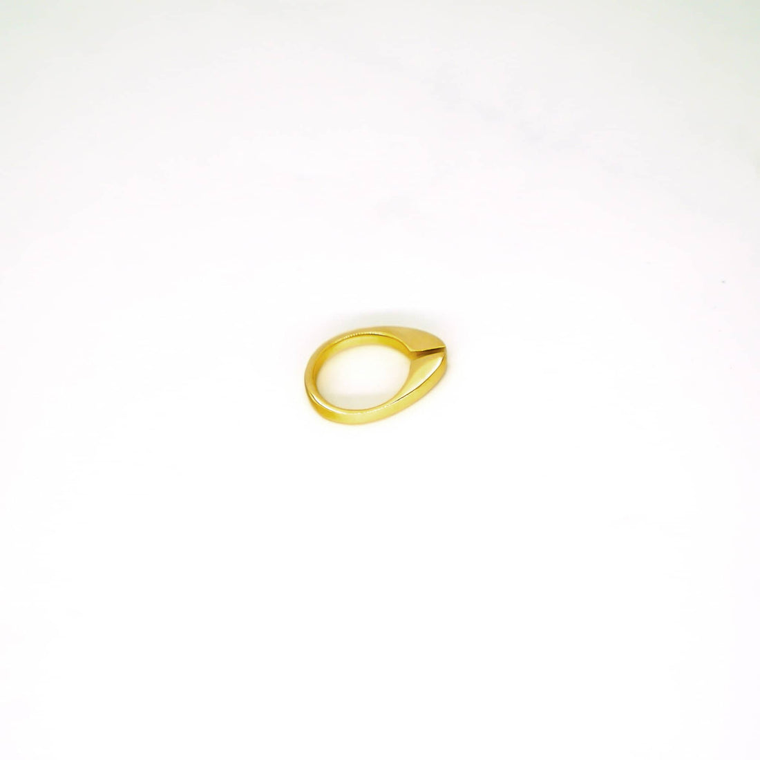 Leo Adjustable Brass Teardrop Ring