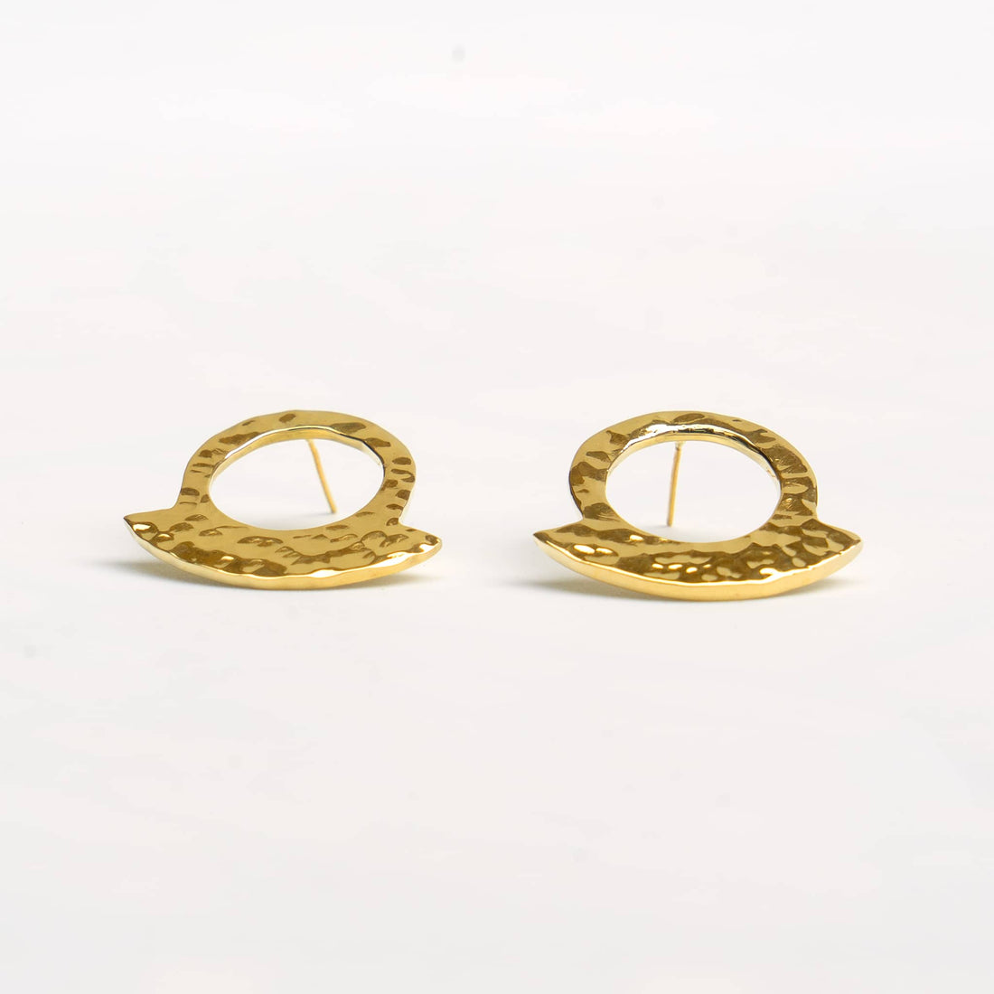 Leo Hammered Crescent Hoop Earrings