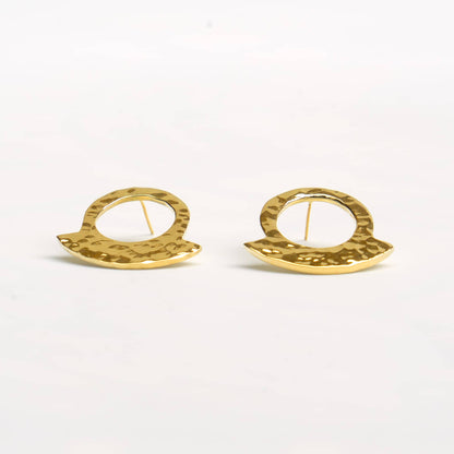 Leo Hammered Crescent Hoop Earrings
