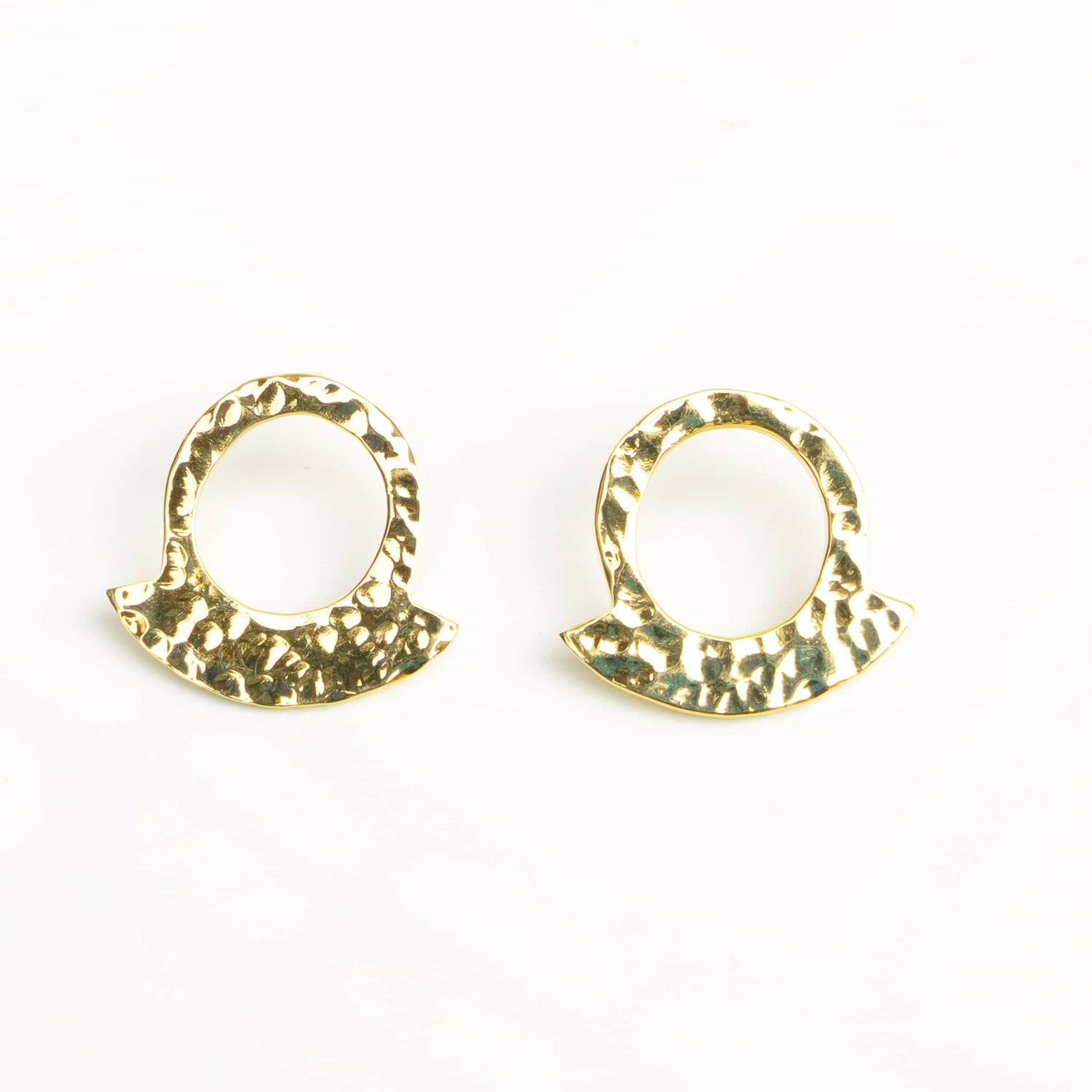 Leo Hammered Crescent Hoop Earrings