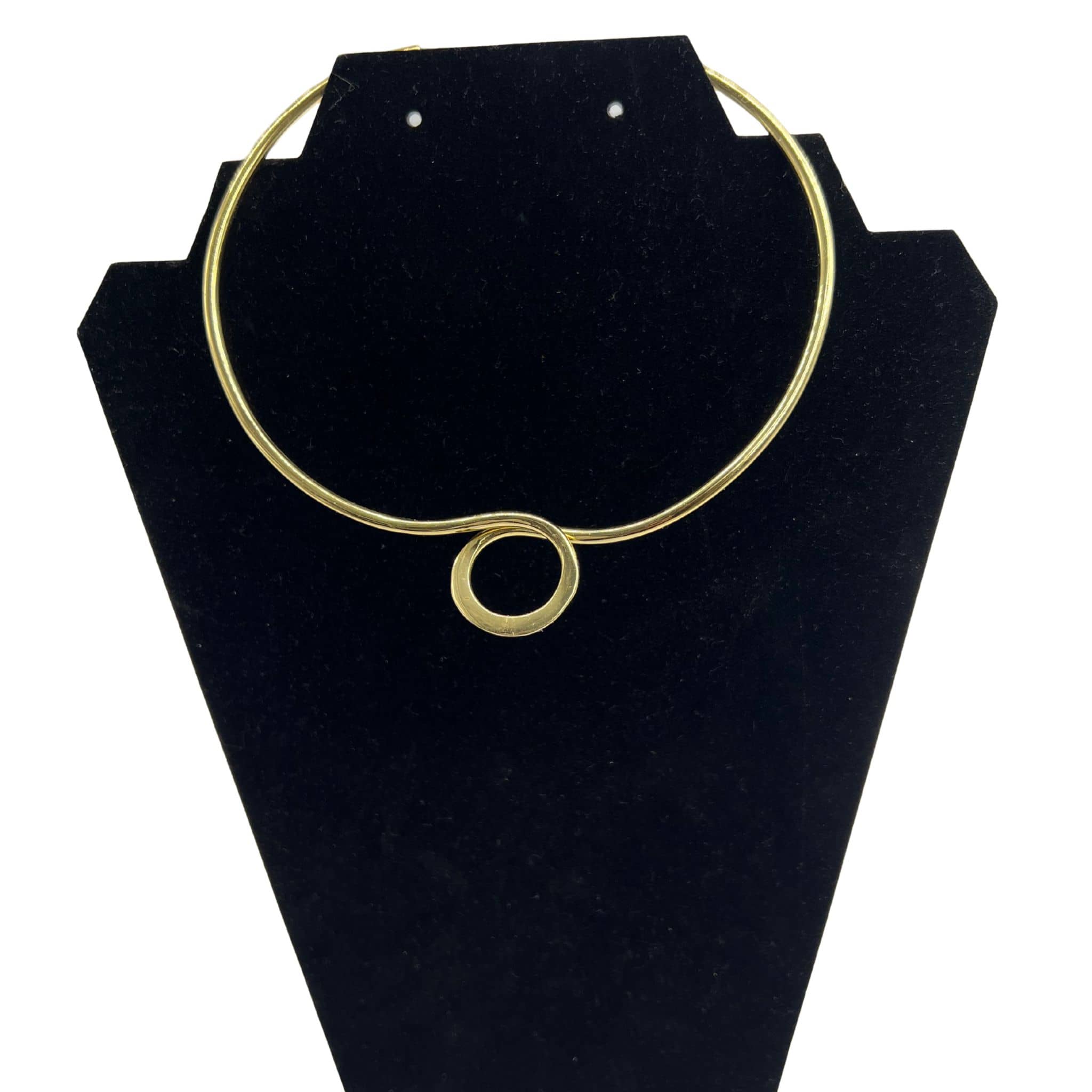 Geometric Circle Brass Collar Necklace | Leo - EcoDunia
