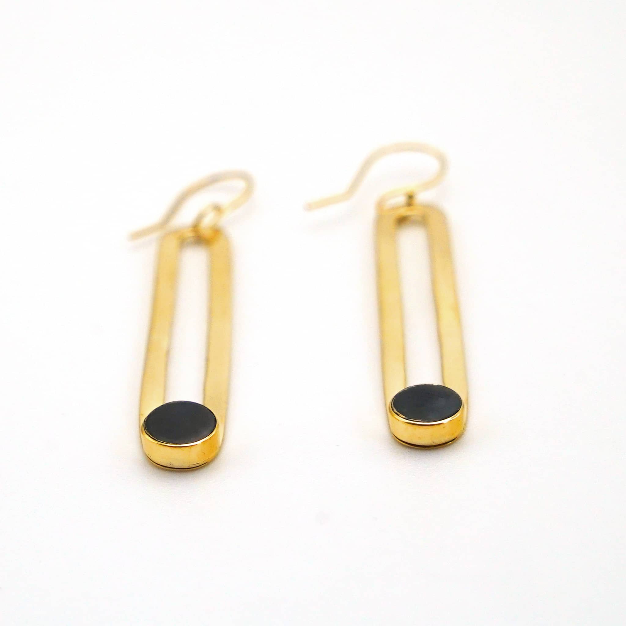 Brass &amp; Horn Drop Hoop Earrings | Lila Ecodunia 