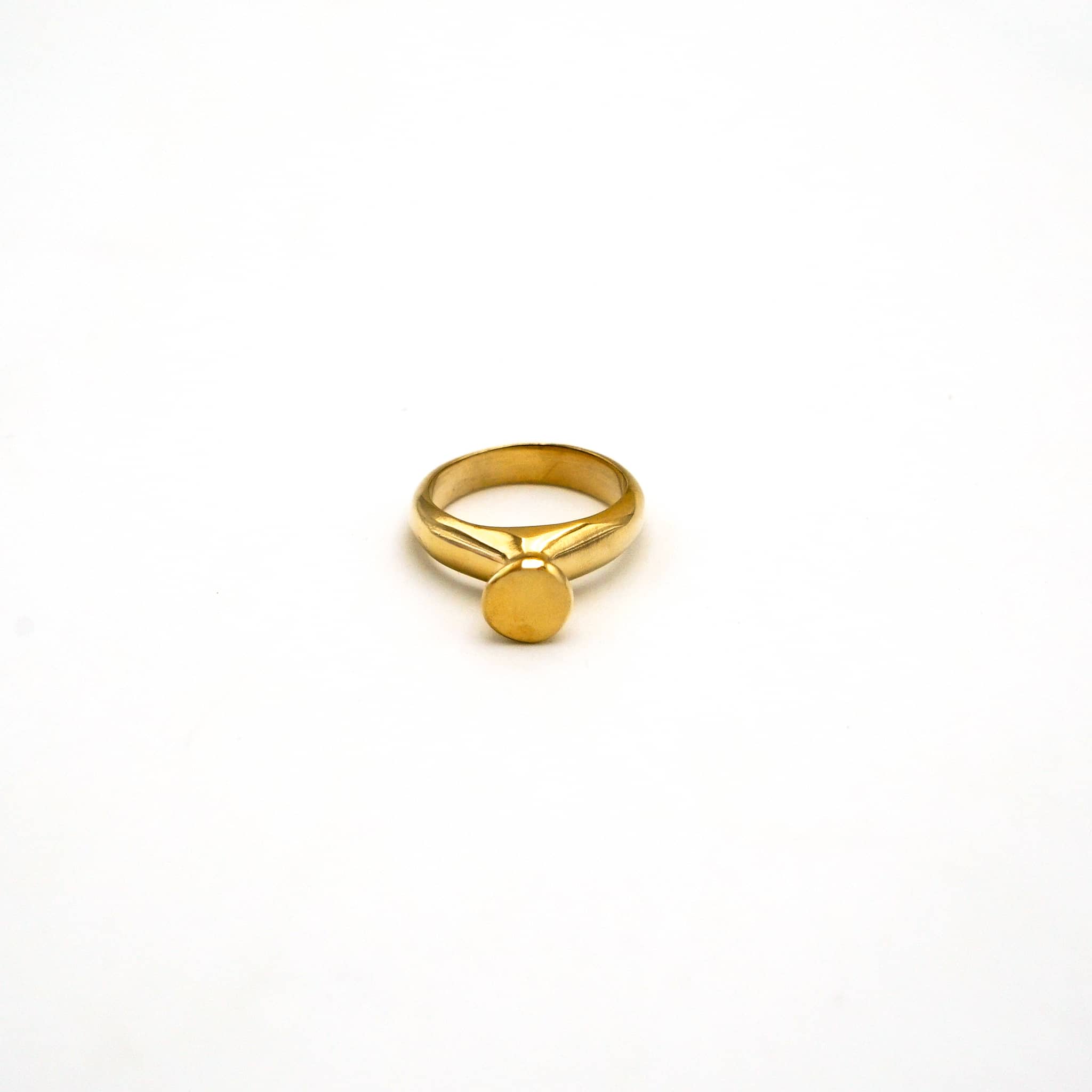 Lipa Brass Button Band Ring