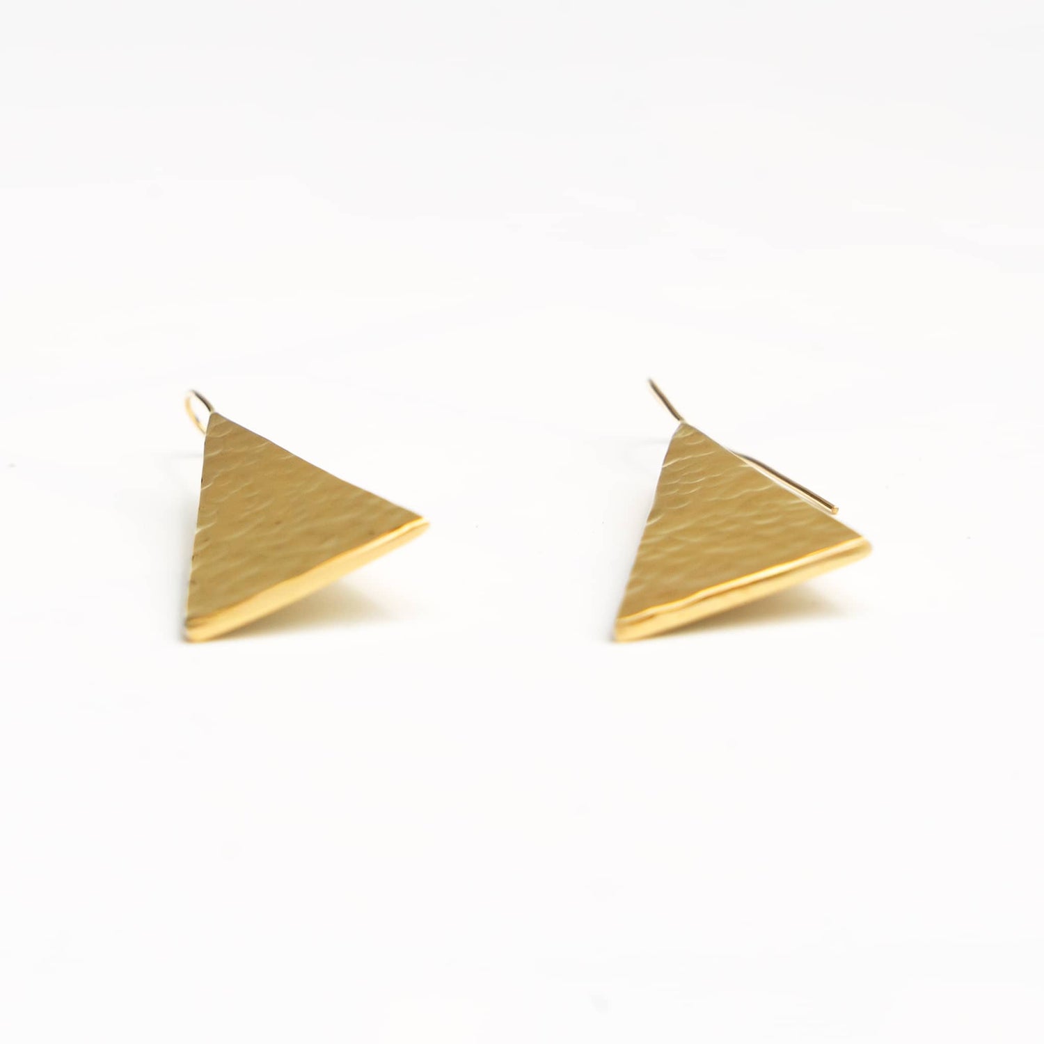 Brass Long Star Triangle Earrings for Men and Women - Ziwa