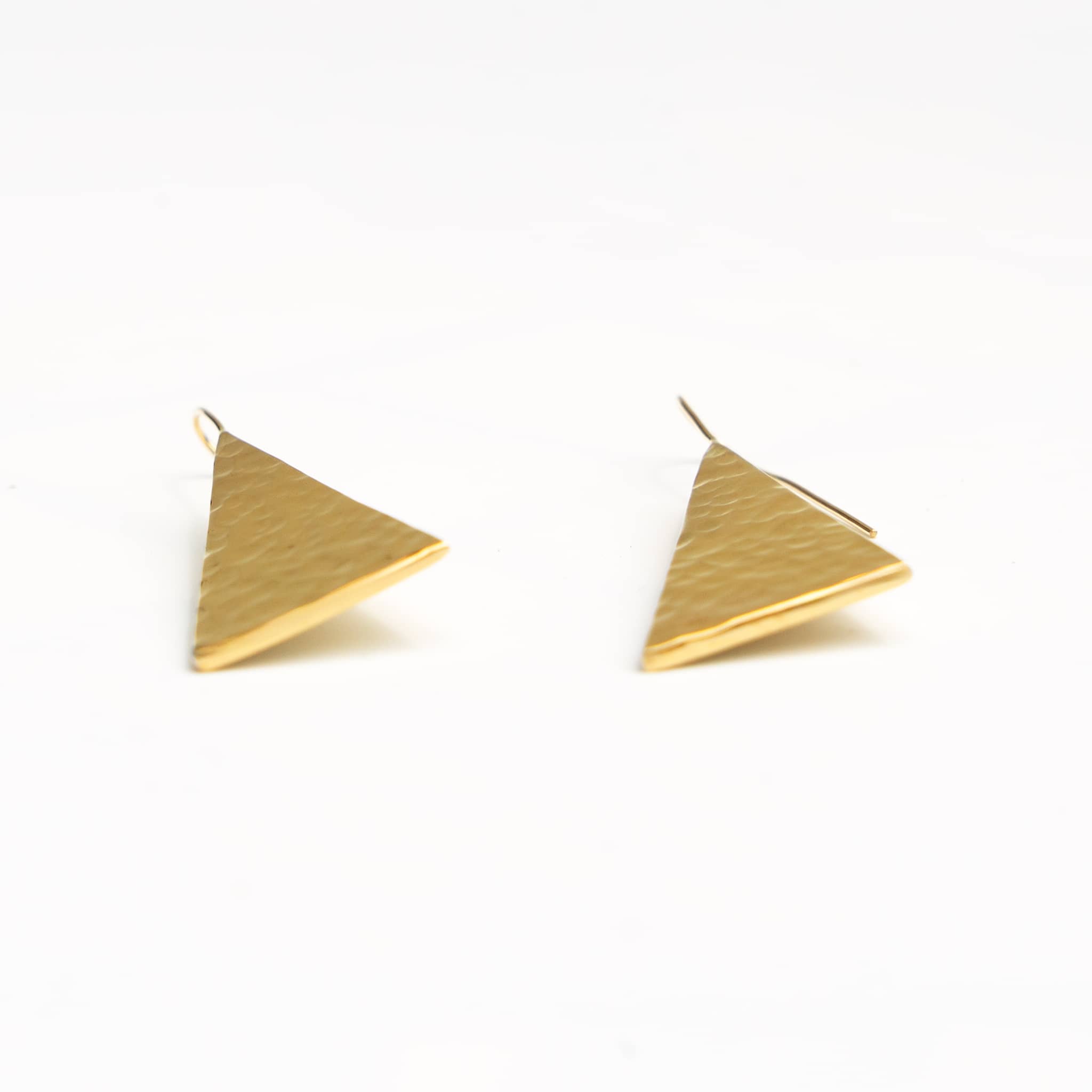 Brass Long Star Triangle Earrings for Men and Women - Ziwa