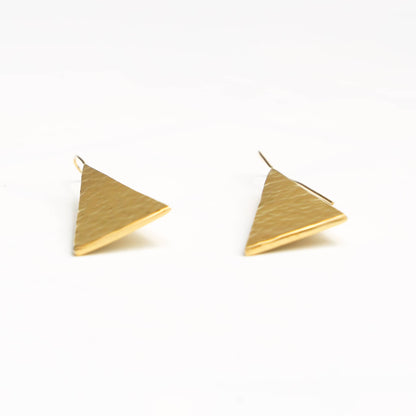 Brass Long Star Triangle Earrings for Men and Women - Ziwa