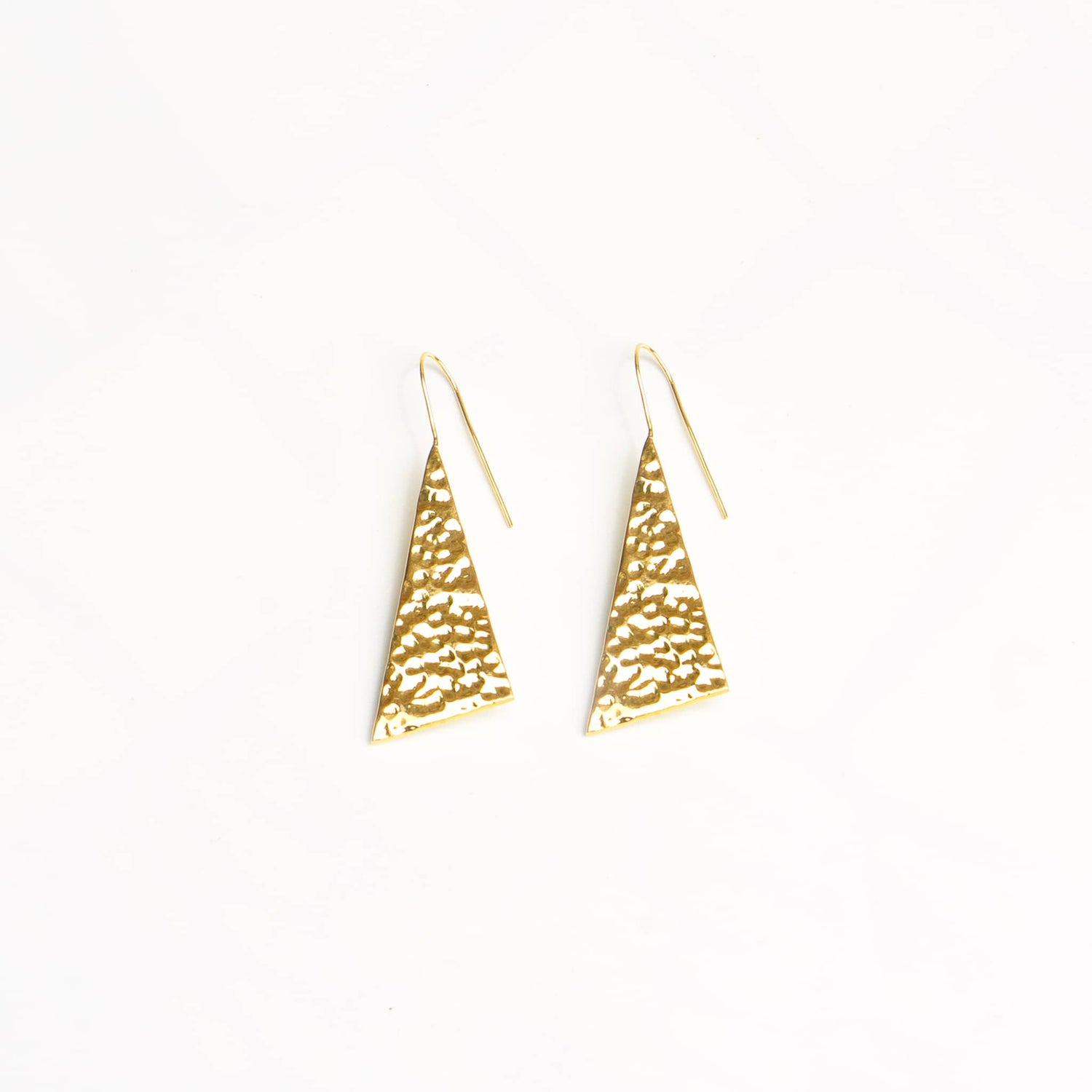 Brass Long Star Triangle Earrings for Men and Women - Ziwa