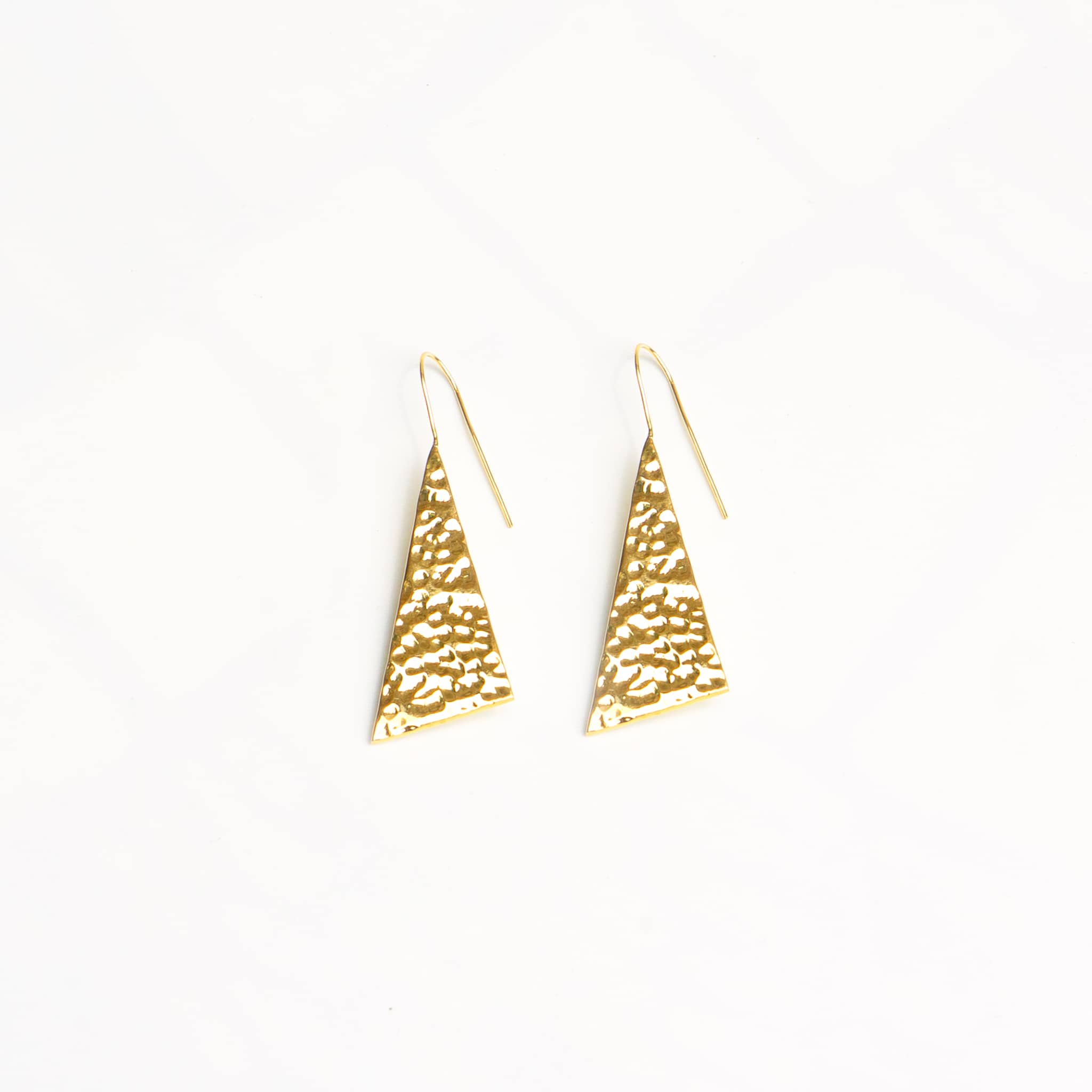 Brass Long Star Triangle Earrings for Men and Women - Ziwa