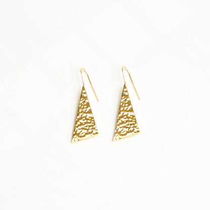 Brass Long Star Triangle Earrings for Men and Women - Ziwa