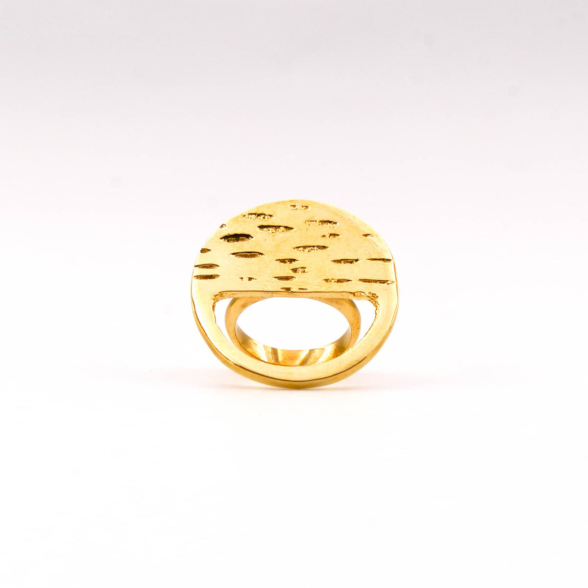 Flat Top Textured Geometric Ring | Lusaka