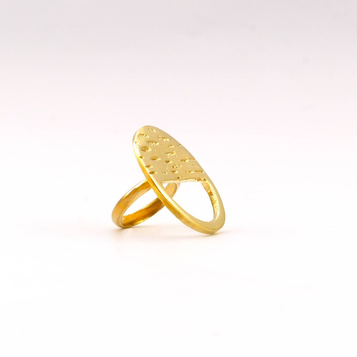 Flat Top Textured Geometric Ring | Lusaka