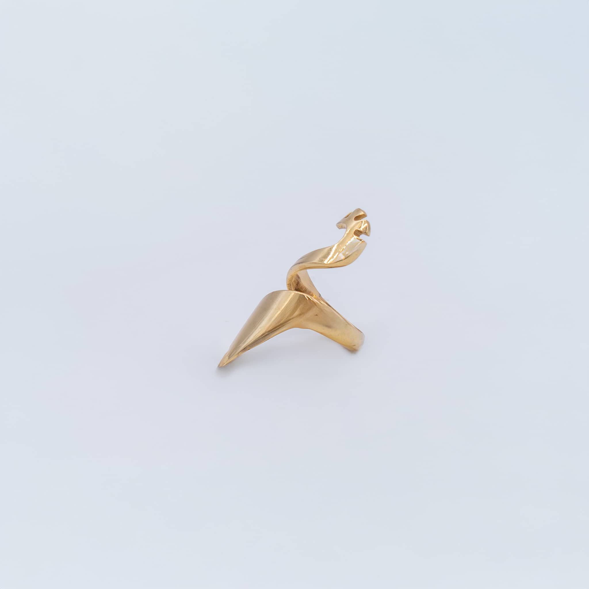 Brass Open Wrap Crossover Ring | Mau