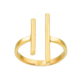 Mazu Minimalist Open Double Parallel Bar Ring