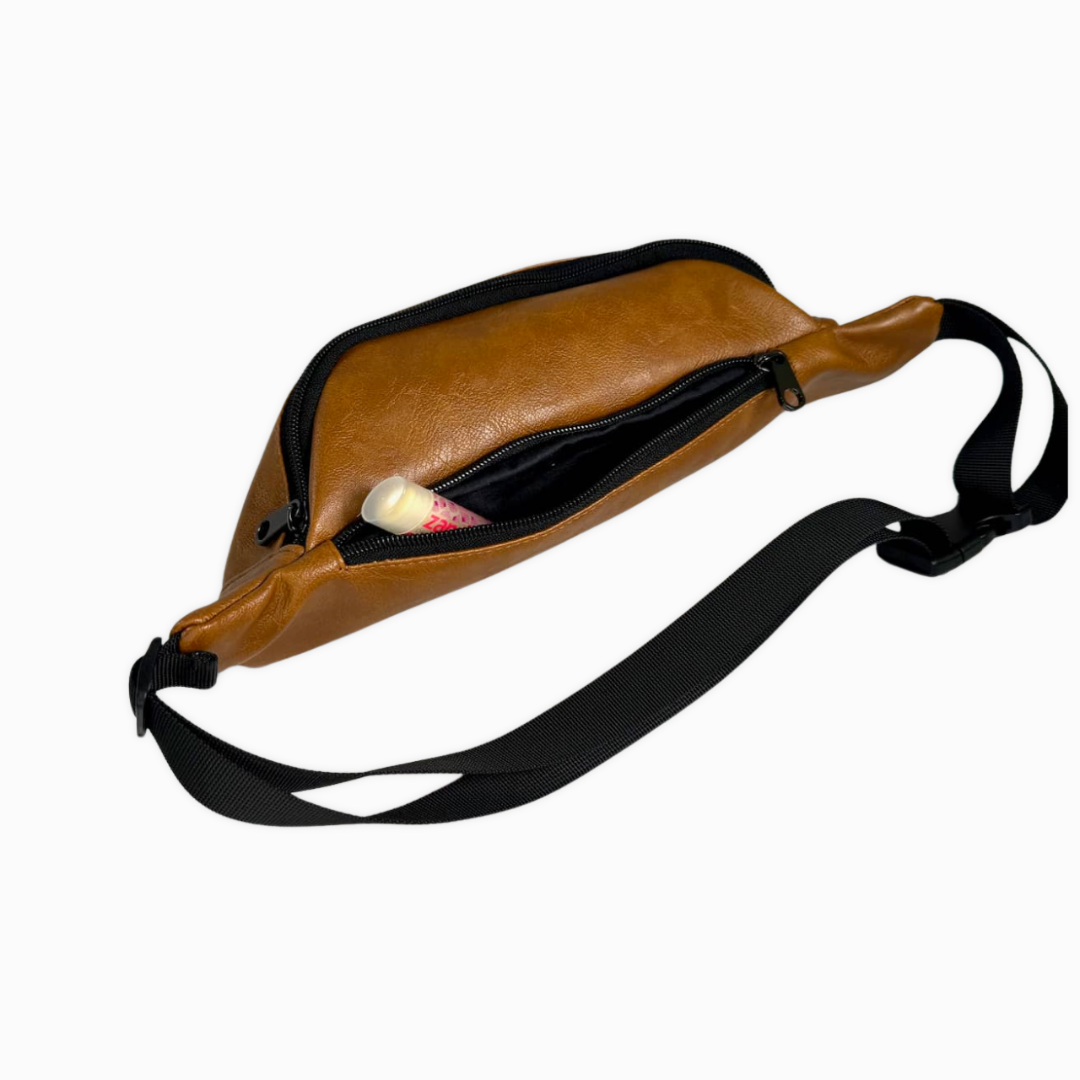 Vegan Leather Fanny Pack- Tan