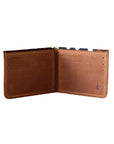 Leather Bifold Slim Wallets - Tan Pull Up